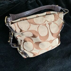 Fabric and leather Coach bag